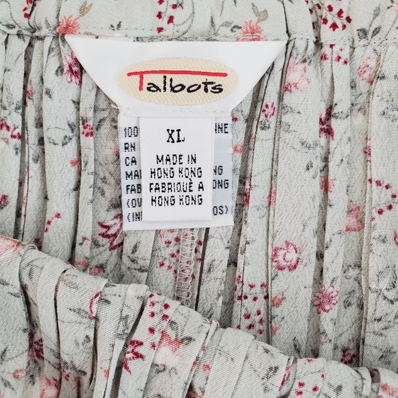 Talbots Floral Print Maxi Skirt Size XL Accordion Pleat Stretch Waist Flowy - Picture 8 of 10